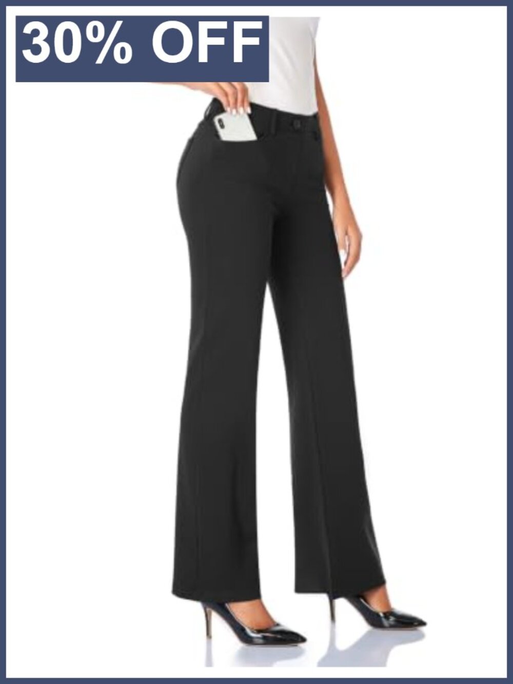 Women's Stretchy Bootcut Dress Pants with Pockets Office Work Business